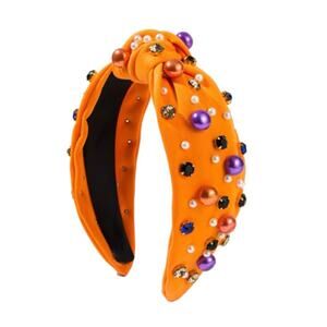 Jeweled Headband‎ Orange Halloween